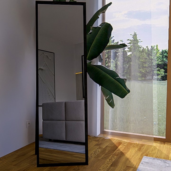 Elvisia Zrkadlo STELA | čierna 170 x 50 cm – Obrázok 6