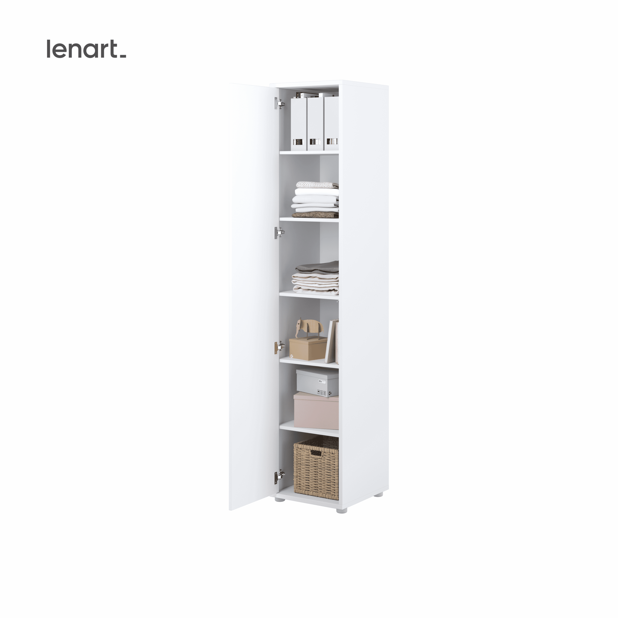Dig-net nábytok Policová skriňa Lenart BED CONCEPT BC-21 | biela – Obrázok 2
