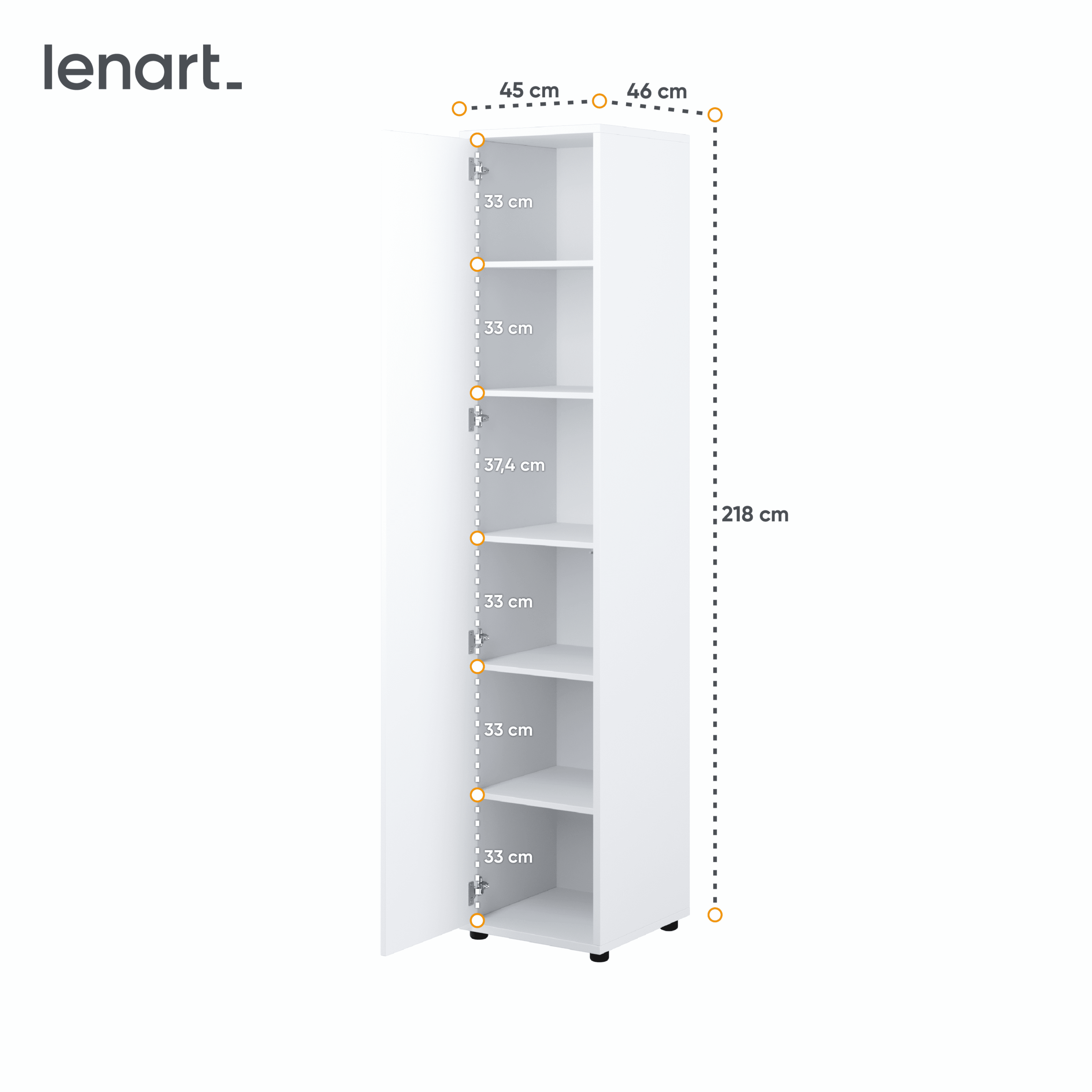 Dig-net nábytok Policová skriňa Lenart BED CONCEPT BC-21 | biela – Obrázok 5