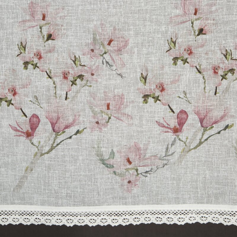 ArtFir Krátka záclona AMELIA P | biela/ružová 150 x 30 cm – Obrázok 3