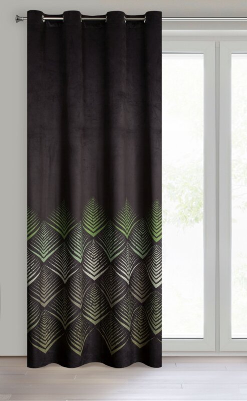 ArtFir Zatemňovací záves ANGELINA K | čierna s kvetmi 140 x 250 cm – Obrázok 2