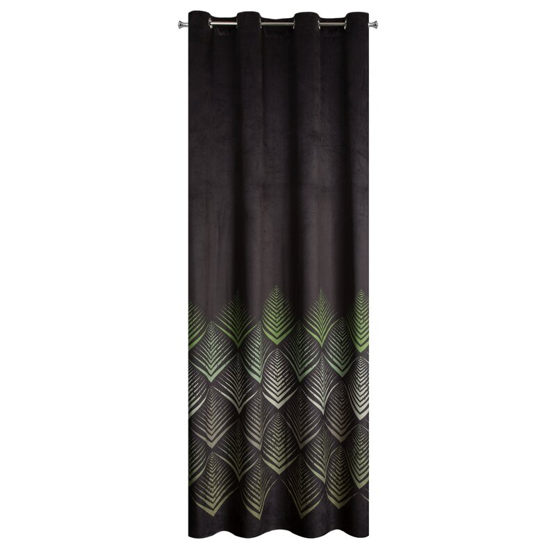 ArtFir Zatemňovací záves ANGELINA K | čierna s kvetmi 140 x 250 cm – Obrázok 3