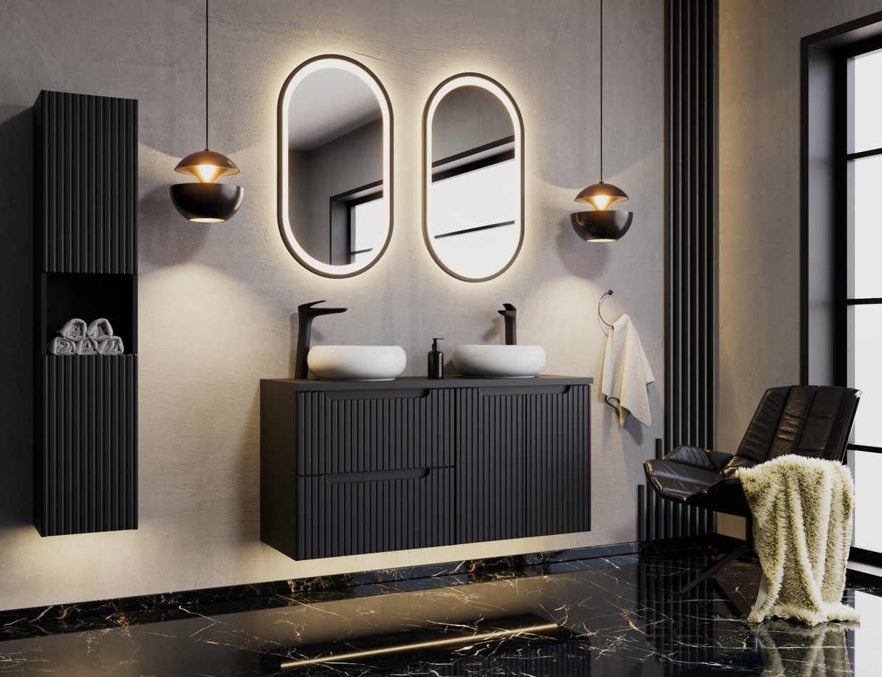 ArtCom Závesná skrinka do kúpeľne NOVA Black 83-30-1D – Obrázok 8