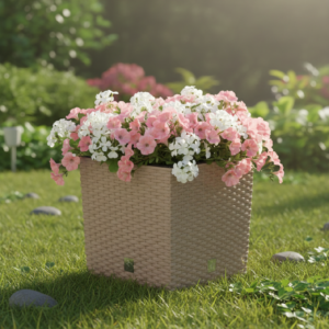 ProsperPlast Kvetináč RATO LOW s vkladom | mocca 32 cm