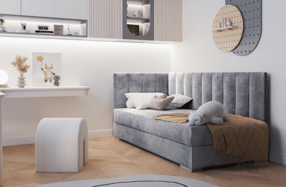 ArtBed Detská posteľ COIMBRA III | sivá 90 x 200 cm Prevedenie: ľavé