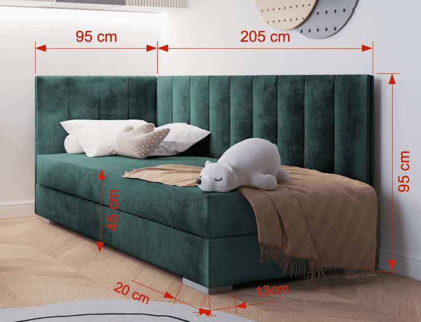 ArtBed Detská posteľ COIMBRA III | modrá 90 x 200 cm Prevedenie: ľavé – Obrázok 3