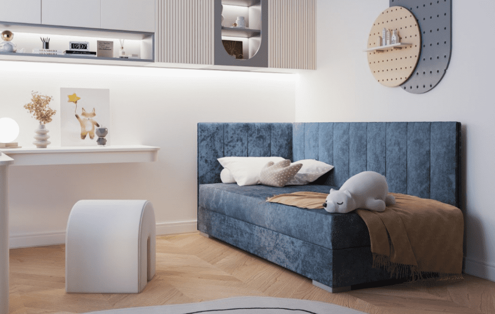 ArtBed Detská posteľ COIMBRA III | modrá 90 x 200 cm Prevedenie: ľavé