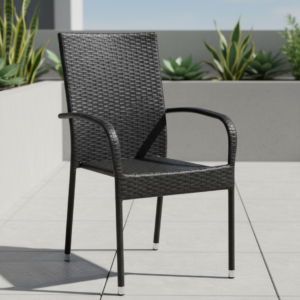 Elvisia Záhradná stolička MÄLEN | čierna