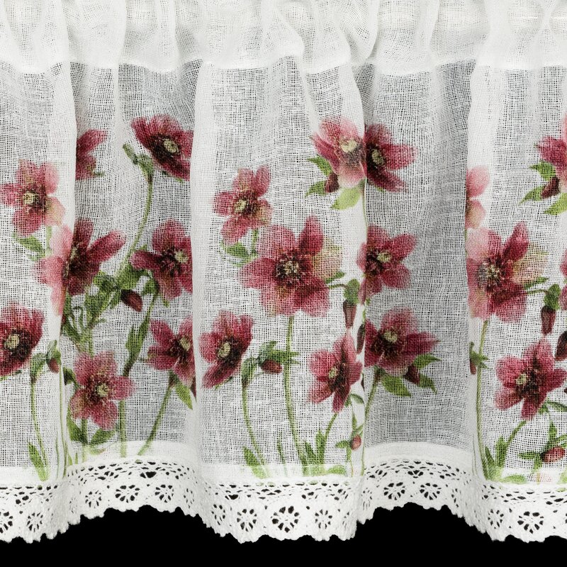 ArtFir Krátka záclona ISA P | biela/červená 150 x 60 cm – Obrázok 4