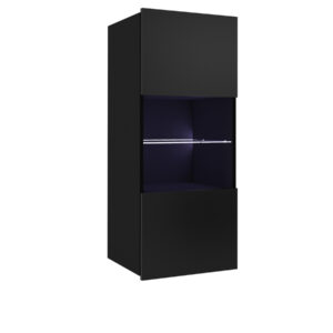 ArtGiB Závesná vitrína CALABRINI C-16 | čierna/čierny lesk