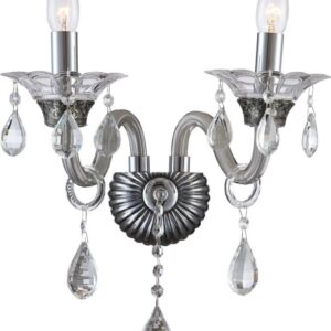 ArtFir Nástenná lampa GLITTER 04 | strieborná 38 x 22 x 34 cm