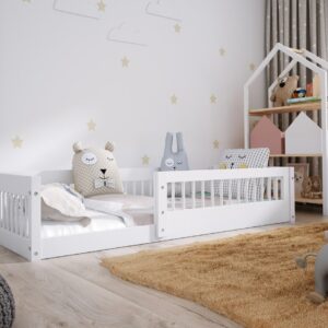 Elvisia Detská posteľ MADIA nízka | biela 80 x 160 cm