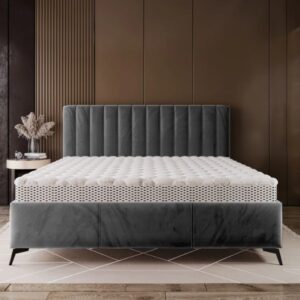 Elvisia Luxusná manželská posteľ s matracom MY LADY I | sivá 160 x 200 cm