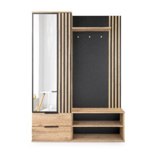 ArtStol Predsieň LUGO 140 s lamelami | dub wotan/čierna