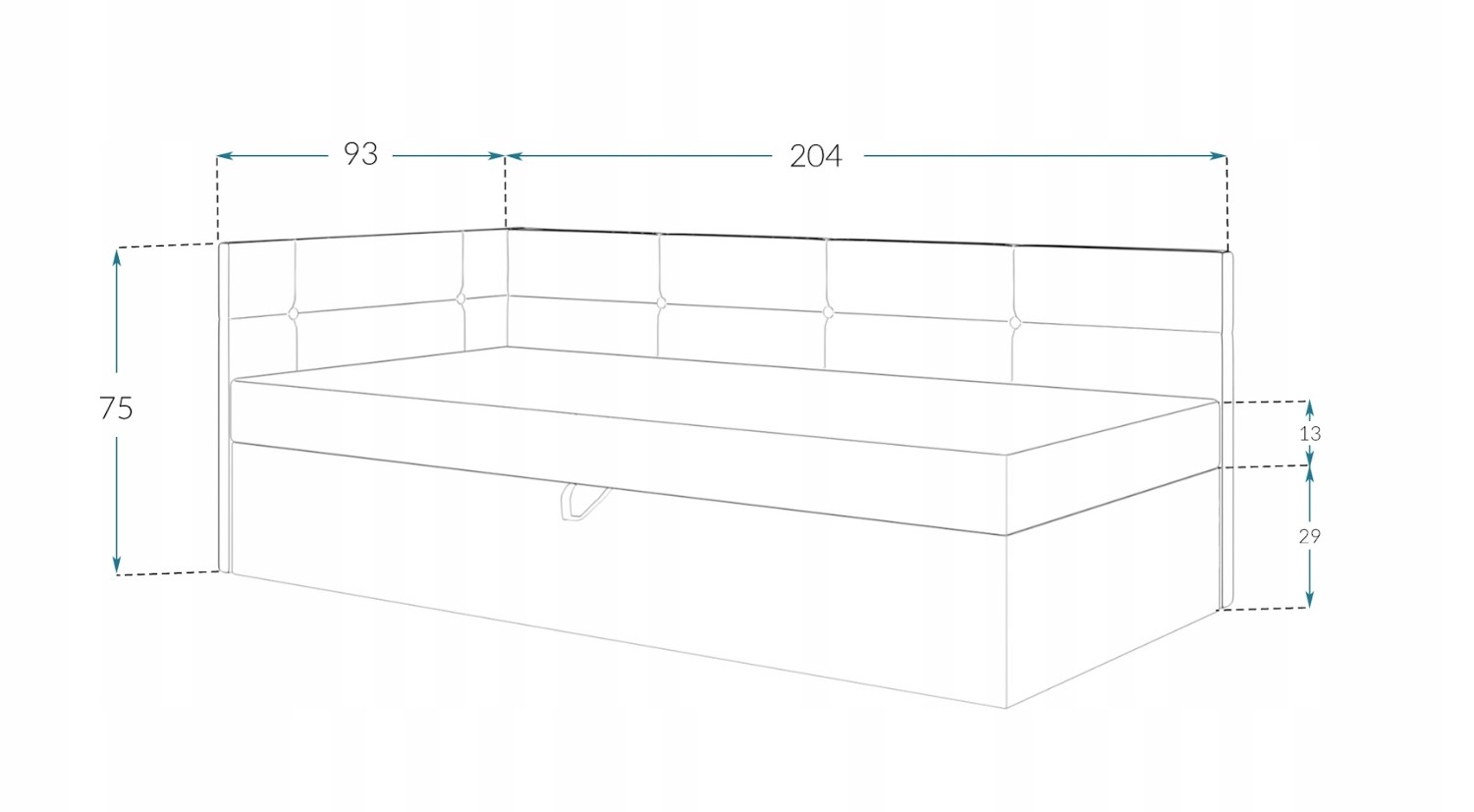 FDM Čalúnená jednolôžková posteľ BILLY | ružová 90 x 200 cm – Obrázok 4