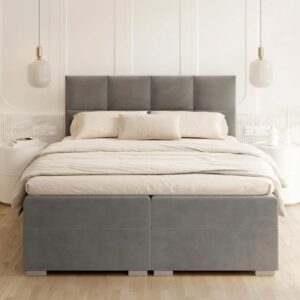FDM Manželská posteľ PORTLAND Boxspring | sivá 160 x 200 cm