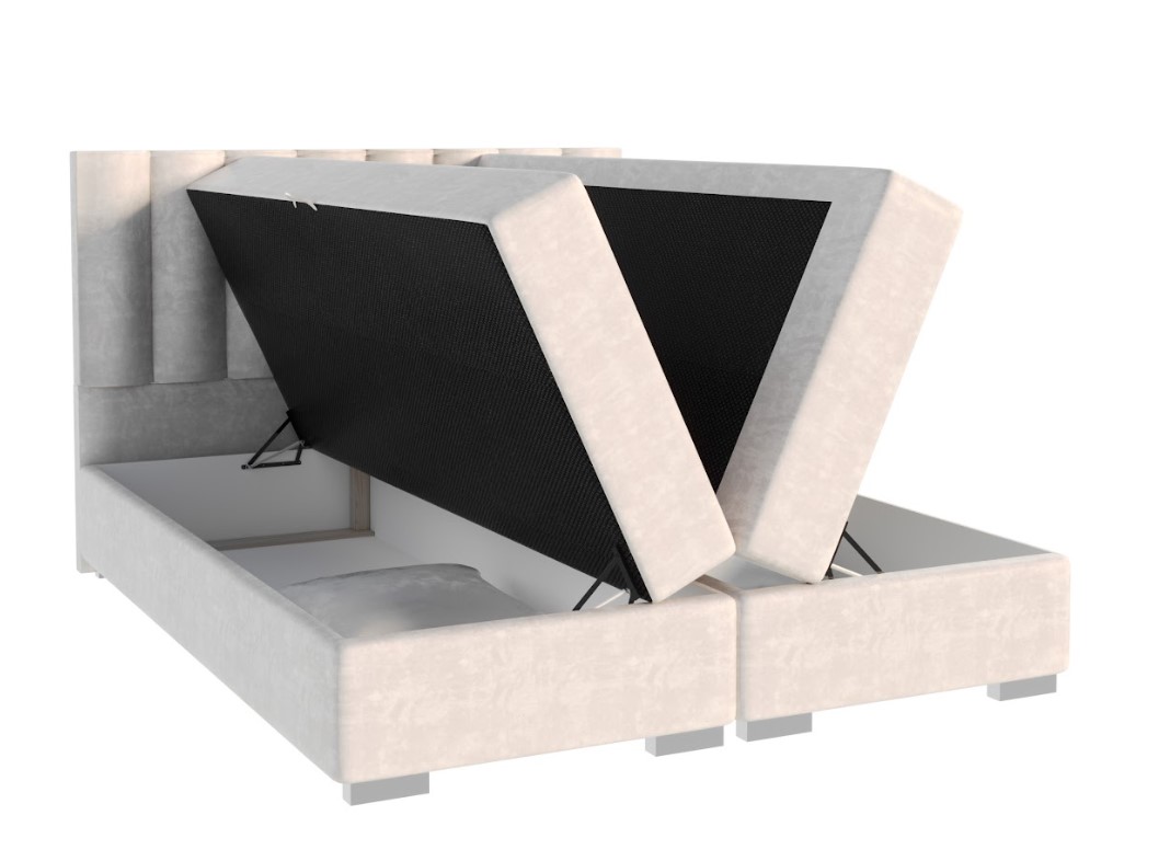 FDM Manželská posteľ LINCOLN Boxspring | krémová 160 x 200 cm – Obrázok 3