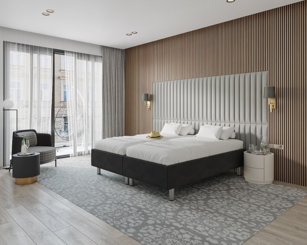FDM Hotelová posteľ HARMONY | čierna 90 x 200 cm – Obrázok 2