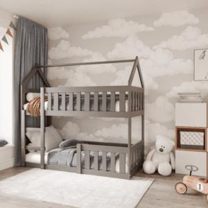 ArtAJ Detská poschodová posteľ TINNY mini | grafit 80 x 190 cm