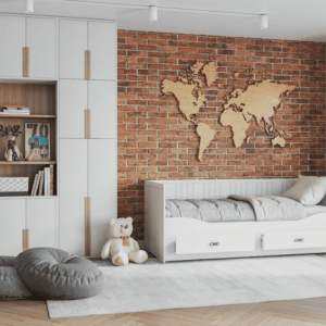 ArtAJ Rozkladacia posteľ EMMELINE s matracom | biela 80 x 200 cm