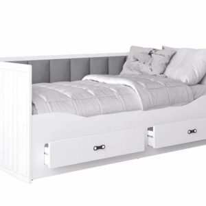 ArtAJ Rozkladacia posteľ EMMELINE s matracom | biela/sivá 80 x 200 cm