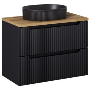 ArtCom Kúpeľňová skrinka s umývadlom a doskou NOVA Black DU80/1 | 80 cm