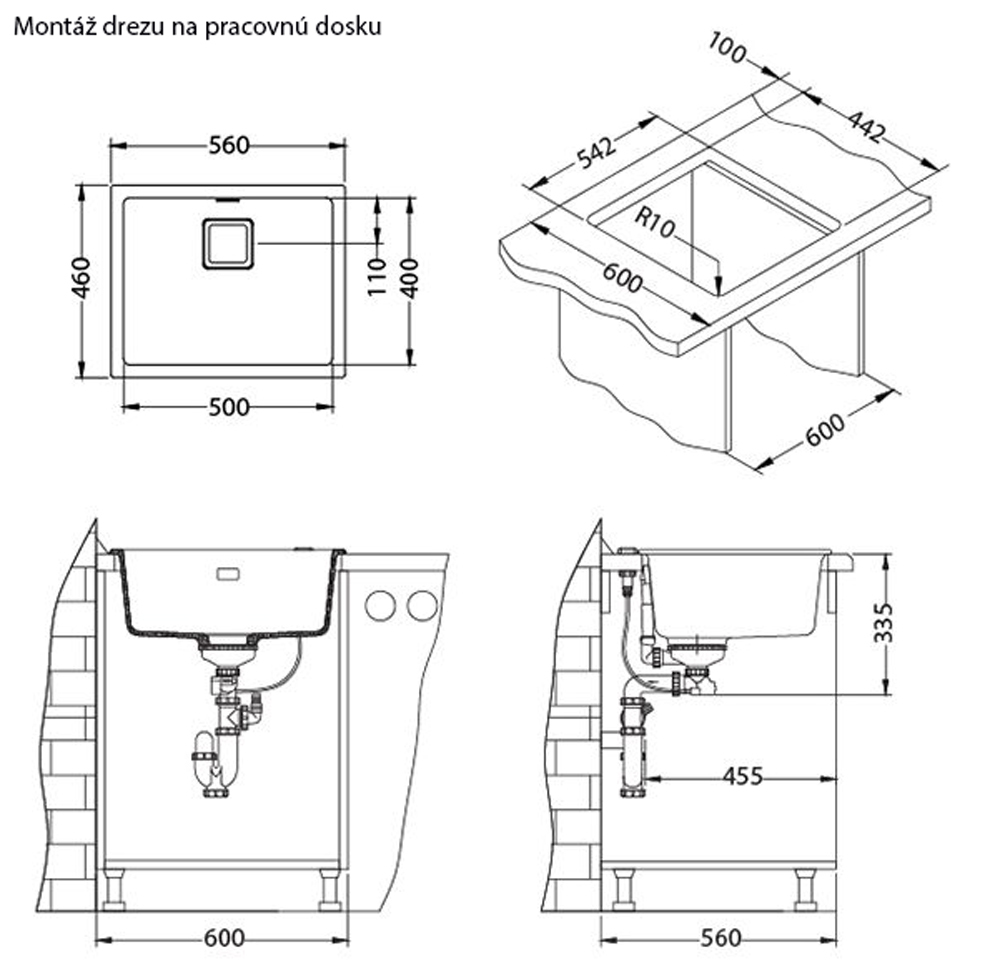 Alveus Granitový drez QUADRIX 50 | steel – Obrázok 3