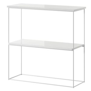 ArtAdrk Príručný stolík TONI | biele nohy Farba: biely lesk