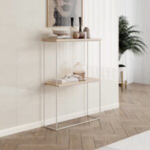 ArtAdrk Príručný stolík VELO | biele nohy Farba: dub sonoma