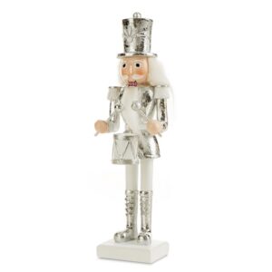 ArtFir Vianočná dekroácia LUSKÁČIK 78B | biela/strieborná 20 cm