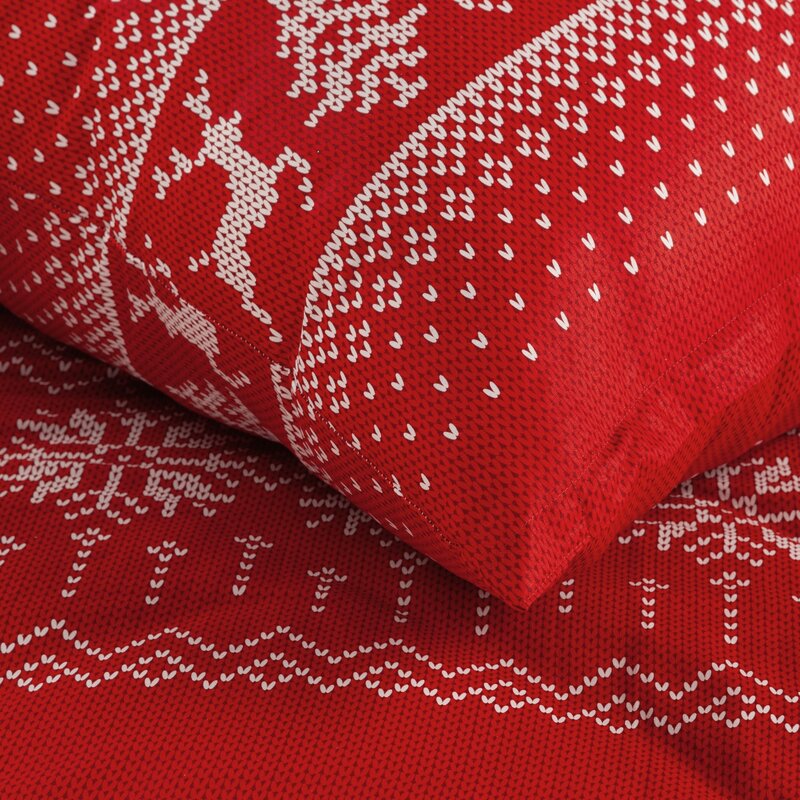 ArtFir Vianočné obliečky na dvojlôžko NOEL 02 | červená 160 x 200 cm – Obrázok 5