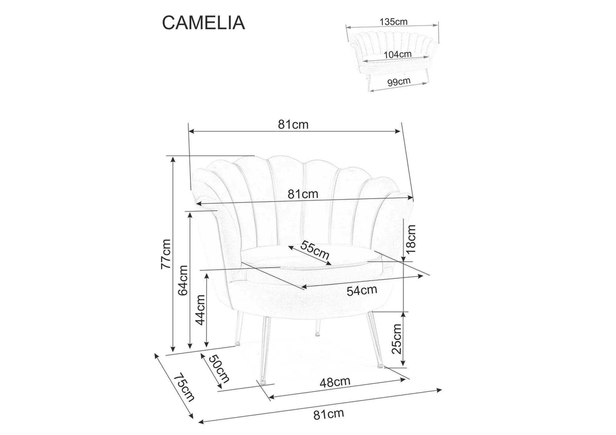 Signal Pohovka CAMELLIA 2 VELVET | béžová – Obrázok 5