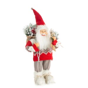 ArtFir Vianočná dekorácia SANTA CLAUS 81C | červená/biela 27 x 12 x 40 cm