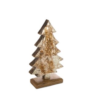 ArtFir Vianočná dekorácia STROMČEK 22 | hnedá/zlatá 12 x 5 x 21 cm