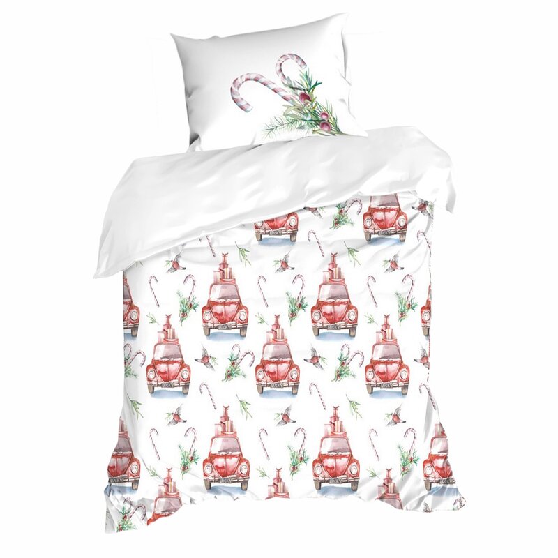 ArtFir Vianočné obliečky na dvojlôžko CANDY | biela/červená 160 x 200 cm – Obrázok 2