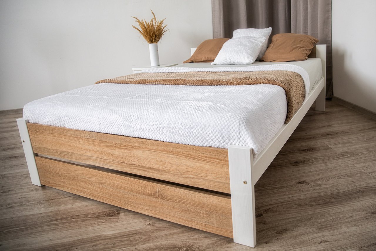 Elvisia Posteľ LEA s matracom a roštom | 120 x 200 cm Farba: dub sonoma – Obrázok 3