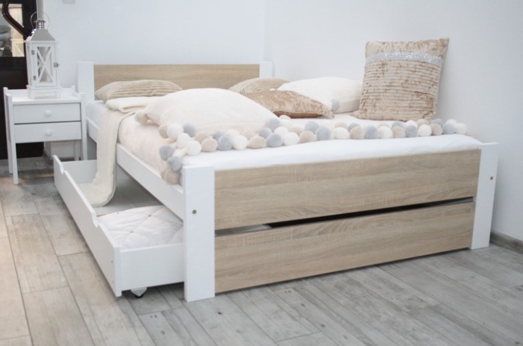 Elvisia Posteľ LEA s matracom a roštom | 120 x 200 cm Farba: dub sonoma – Obrázok 7