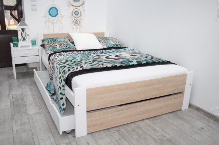 Elvisia Posteľ LEA s matracom a roštom | 120 x 200 cm Farba: dub sonoma – Obrázok 8