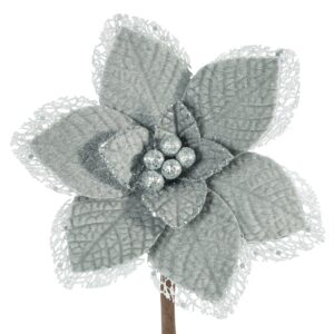 ArtFir Vianočný kvet 57A | sivá 16 cm