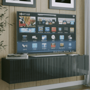 ArtExt Závesný TV stolík JOY | 150 cm Farba: Čierny lesk (drážky)