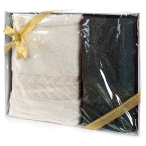 ArtFir Sada uterákov GLOW | krémová/tmavozelená