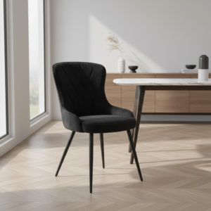 Signal Jedálenská stolička LOTUS VELVET | čierna