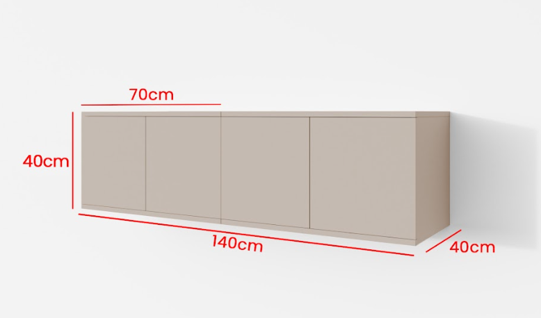 ArtPK Závesný TV stolík BIANCO | 140 cm – Obrázok 2