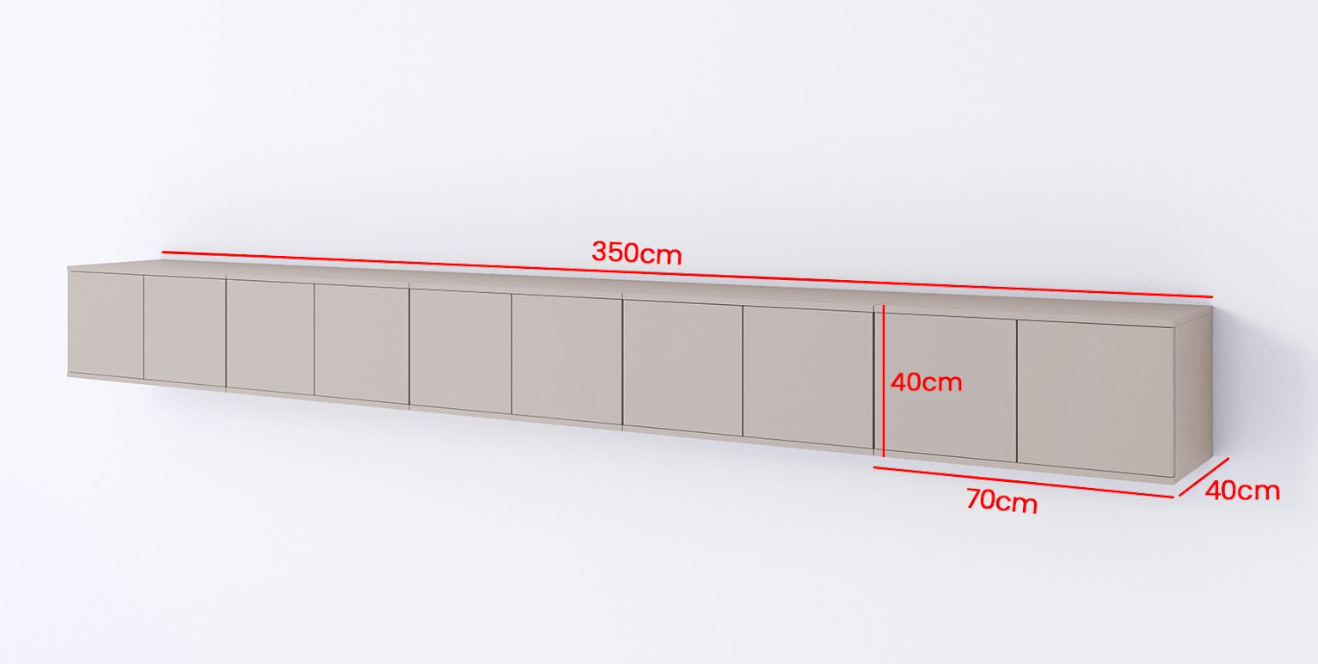 ArtPK Závesný TV stolík BIANCO | 350 cm – Obrázok 2