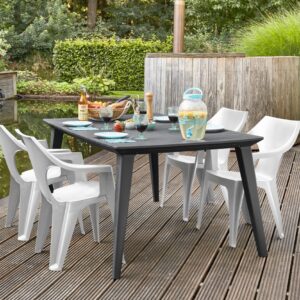 Elvisia Záhradný set ROCCO 4 + 1 | grafit/biela