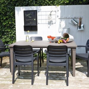 Elvisia Záhradný set HAZEL 6 + 1 | cappuccino/grafit