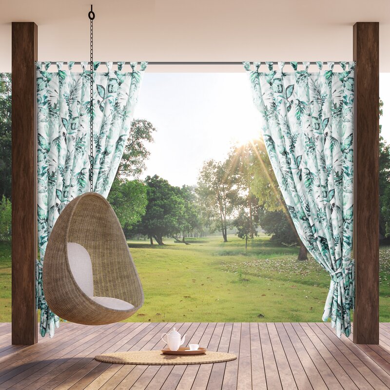ArtFir Záves na terasu GARDEN 2 PU | biela/zelená 155 x 260 cm