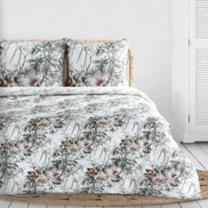 ArtFir Obliečky na dvojlôžko NIKA 53 | biela/sivá 220 x 200 cm