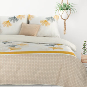 ArtFir Obliečky na dvojlôžko LEA 07 | biela/béžová 160 x 200 cm