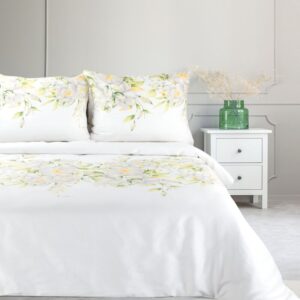 ArtFir Obliečky na dvojlôžko SPRING 22 | biela/zelená 220 x 200 cm